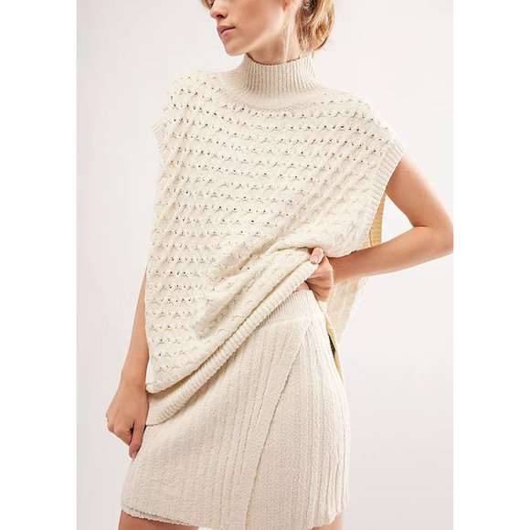 Free People Sweaters - Free People Cream Textured Sweater & Mini Skirt Set